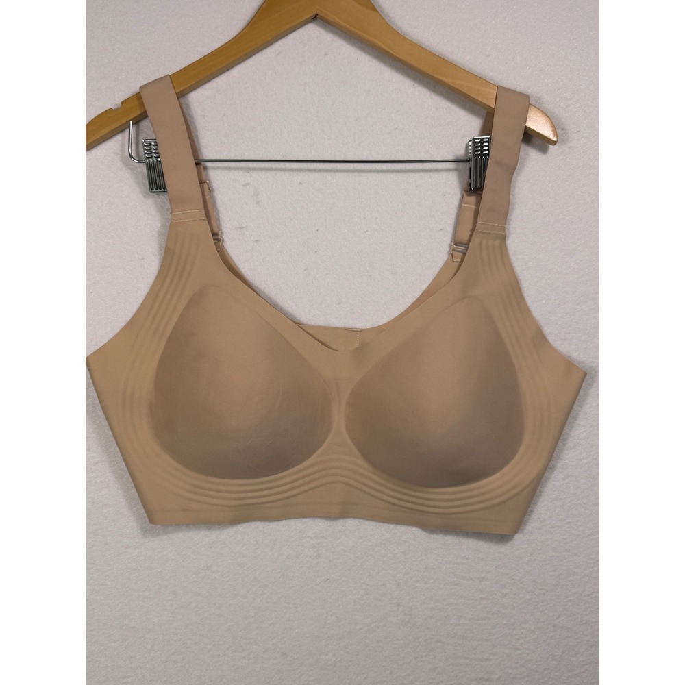 Shecurve Wireless Comfort Bra Women 4XL Beige Seamless Wide Strap Full Coverage